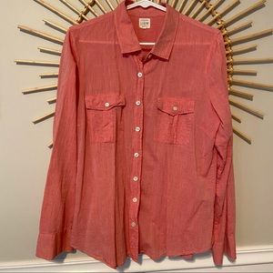 J. Crew “The Perfect Shirt”, coral, Large